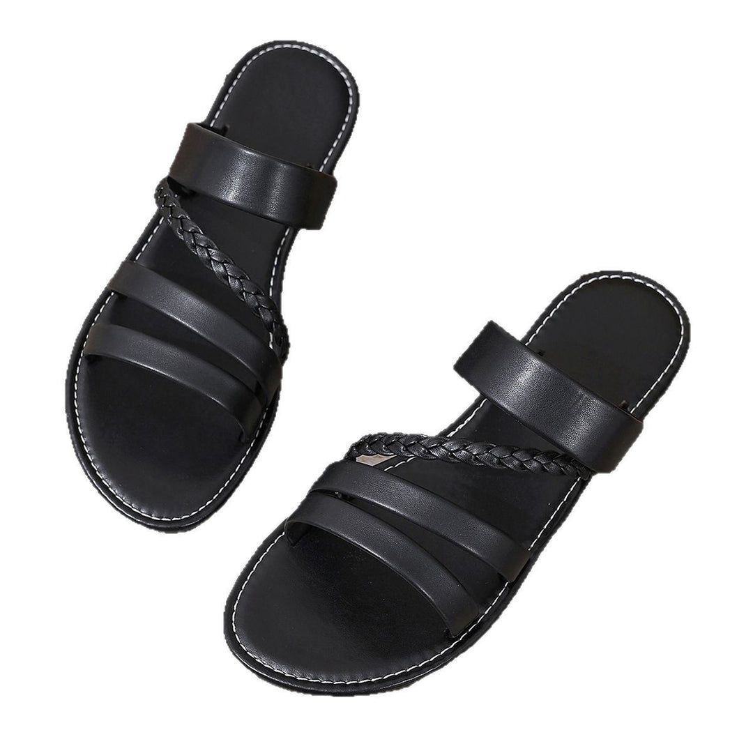 Damen Riemensandalen mit geflochtenem Design und bequemer Sohle EB