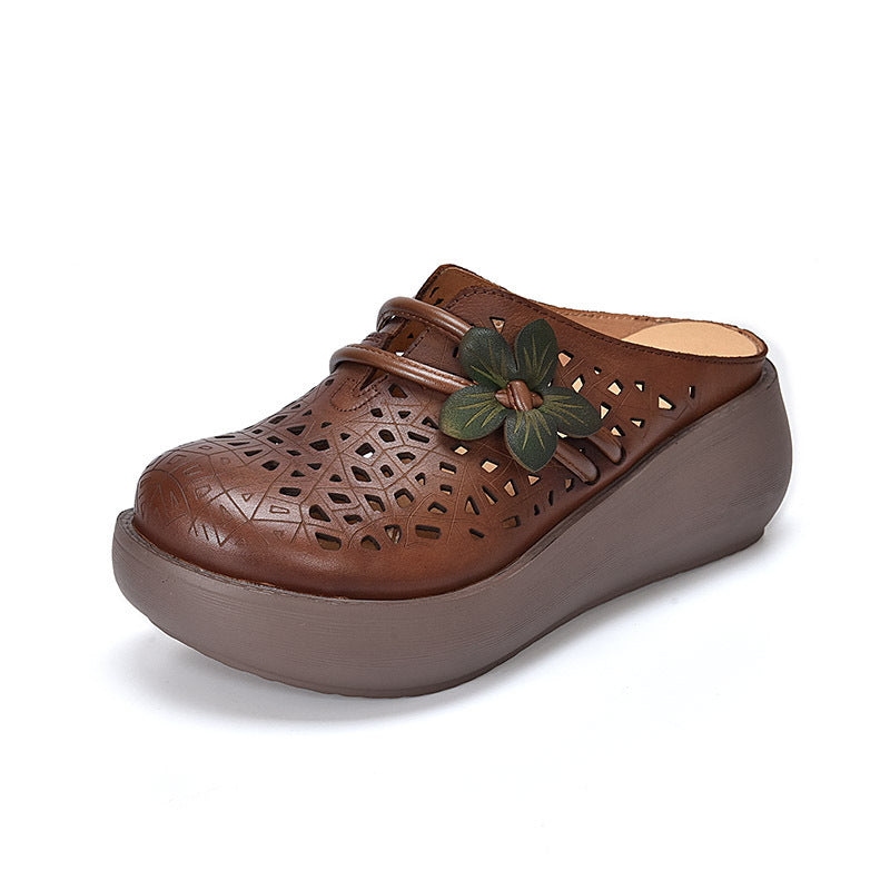Damen Komfortable Clogs mit floralen Cut-Outs und ergonomischer Sohle EB