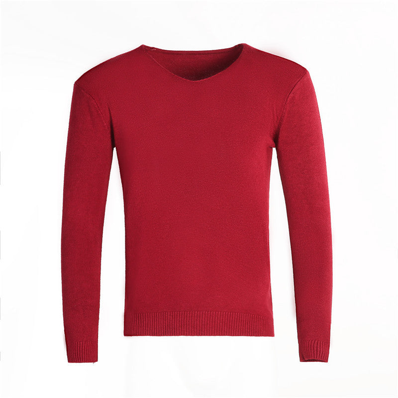 Herren nan feiner V-Ausschnitt-Pullover aus Baumwoll-Merino-Mix mit schmaler Silhouette EB