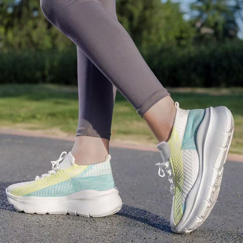 Damen bequeme und atmungsaktive Freizeitsneaker mit dämpfender Sohle EB