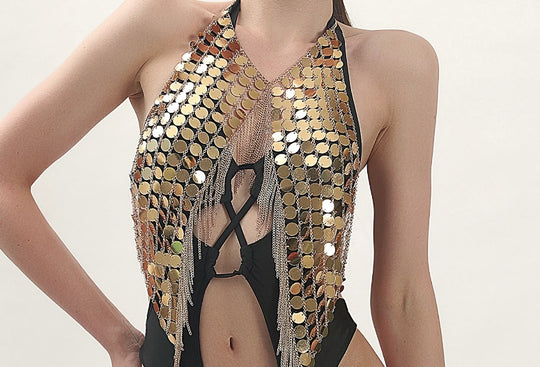 Damen Badeanzug mit glamourösem Metallic-Detail und einzigartigem Schnitt EB