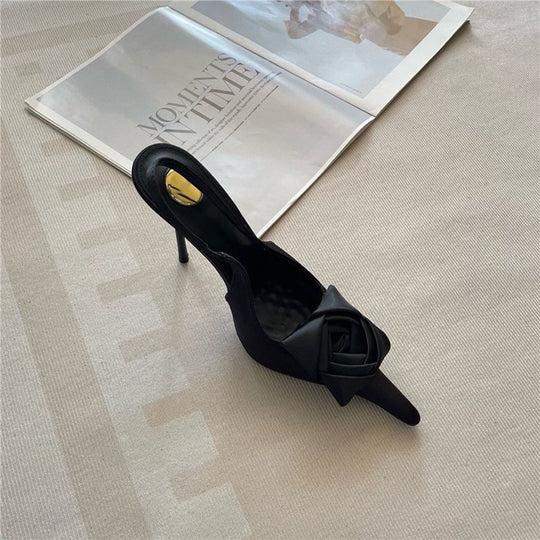 Damen elegante Slingback Pumps mit raffiniertem Blumendetail EB