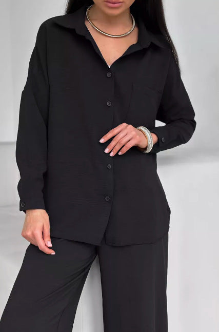 Damen Lässige Hemdbluse aus leichtem Material EB