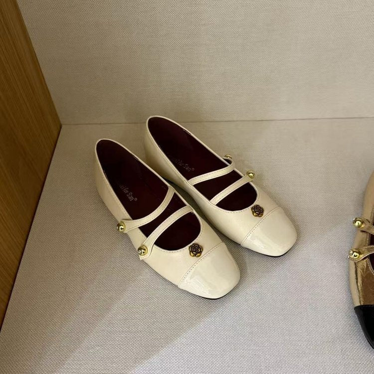 Damen elegante Mary Jane Ballerinas mit dekorativen Schnallen EB