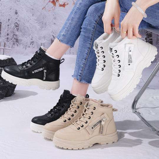 Damen Modische Winterboots mit Warmfutter und rutschfester Sohle EB