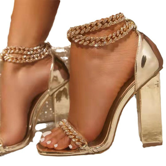 Damen Glamouröse Blockabsatzsandalen EB