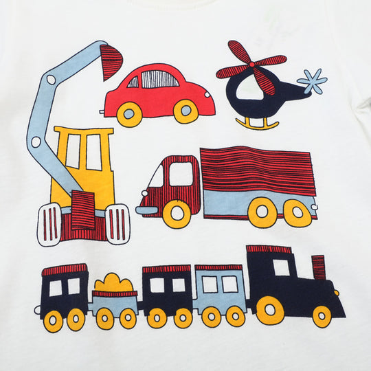 Jungen T-Shirt mit lustigem Fahrzeugmotiv EB