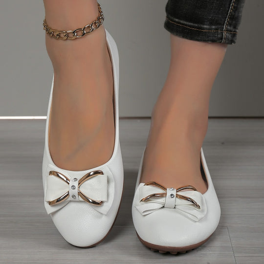 Damen Elegante Ballerinas mit modischem Schleifen-Detail EB