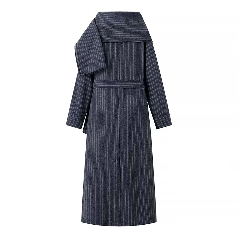 Damen Wickelmantel mit eleganter Kragenpartie und Gürtel EB