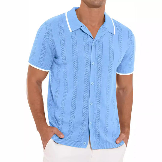 Herren Kurzarmpoloshirt mit strukturiertem Design EB