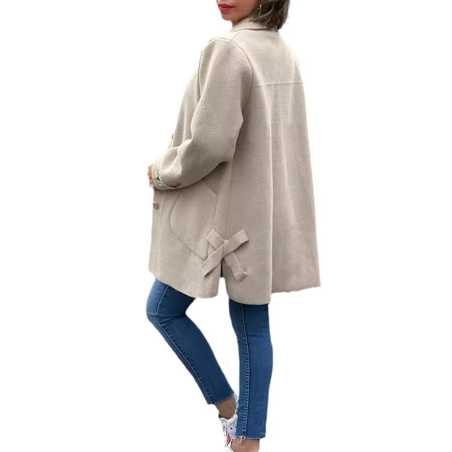 Damen eleganter und lässiger Wollmantel EB