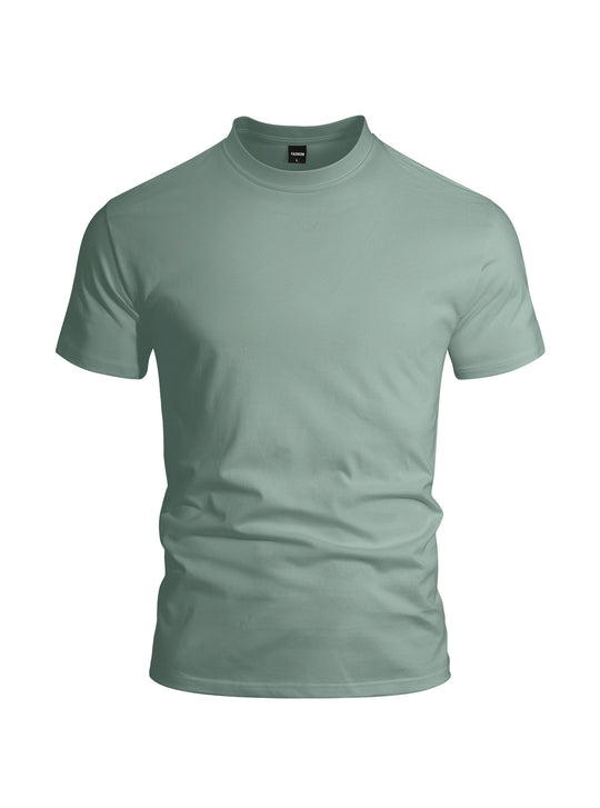 Herren nan eng anliegendes Rundhals-Basicshirt aus Singlejersey mit verstärktem Nackenband EB