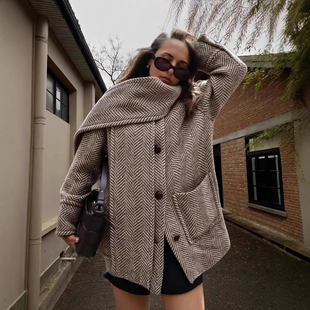Damen Luxus Oversized-Jacke mit strukturiertem Design EB