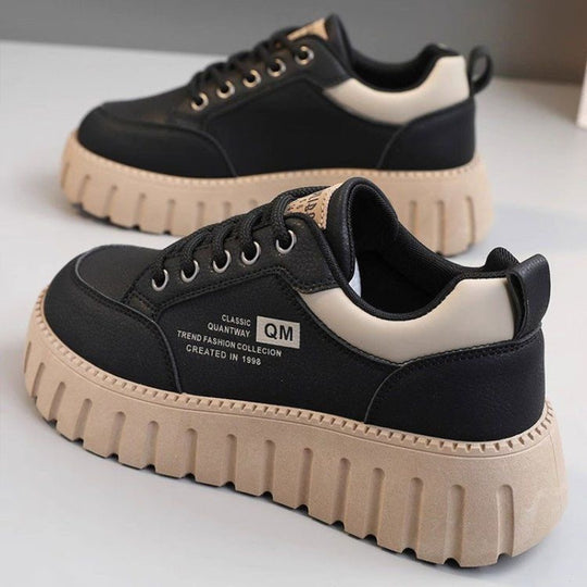 Damen modische Platform Sneaker mit verstärkter Sohle EB