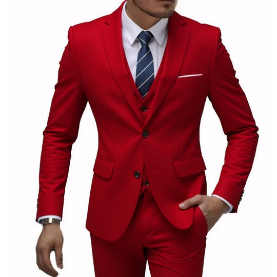 Herren nan dreiteiliges Slim-Fit Anzugset mit Weste, schmalem Revers und taillierter Silhouette EB