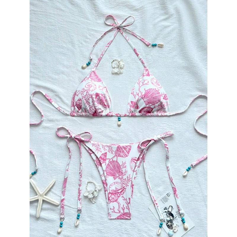 Damen Strand-Bikini-Set mit verstellbaren Trägern und maritimen Accessoires EB