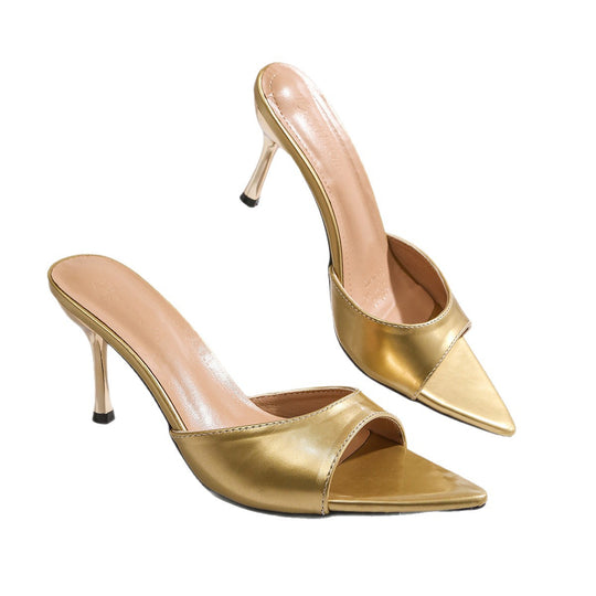Damen elegante Slingback-Pumps mit funkelnder Blütenapplikation und stabiler Absatzhöhe EB