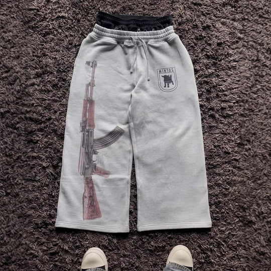 Damen Sweatpants mit einzigartigem Grafikumdruck und elastischem Bund EB