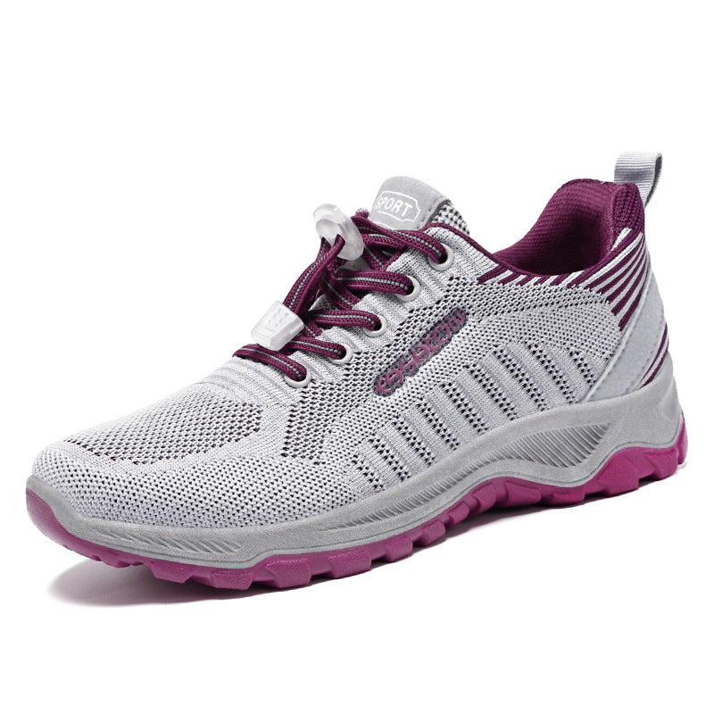 Damen Sportliche Laufschuhe mit atmungsaktivem Mesh-Obermaterial und elastischem Schnellschnürsystem EB