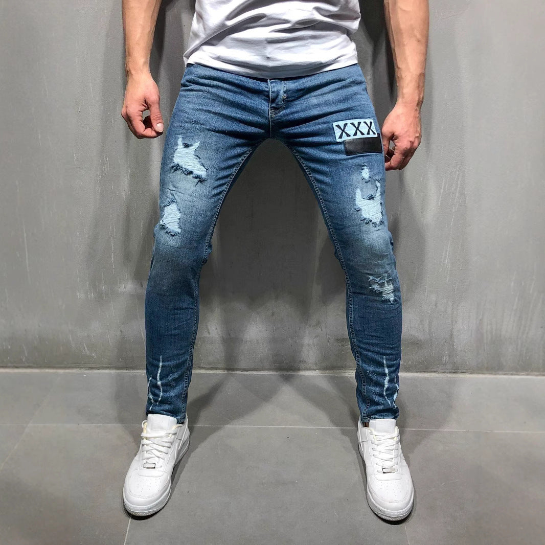 Herren Slim Fit Jeans mit modernen Destroyed-Effekten EB