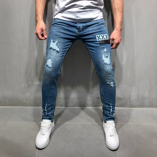 Herren Slim Fit Jeans mit modernen Destroyed-Effekten EB