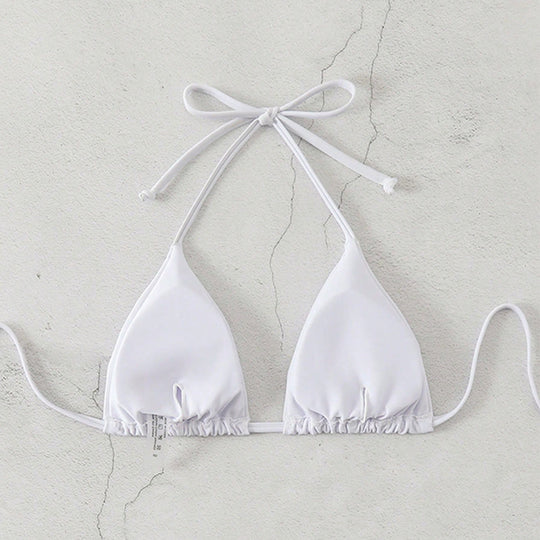 Damen Triangel-Bikini mit modischem Leopardenmuster und verstellbaren Trägern EB