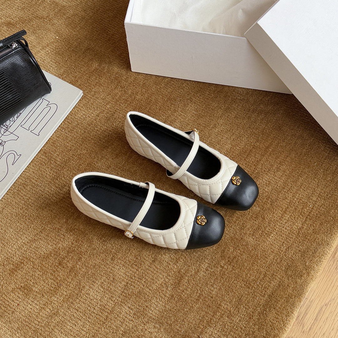 Damen Ballerinas im klassischen Design mit dekorativem Riemen EB