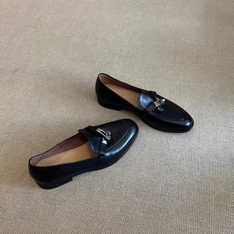 Damen elegante Loafer mit modischen Schnallenakzenten EB