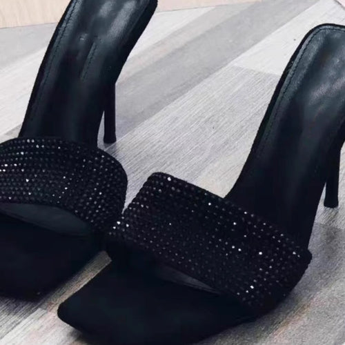 Damen Glitzernde Stiletto Mules EB