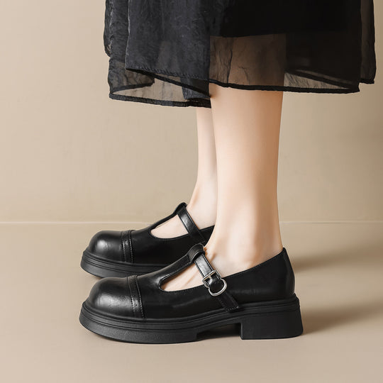 Damen elegante Mary-Jane Schule mit robustem Blockabsatz EB