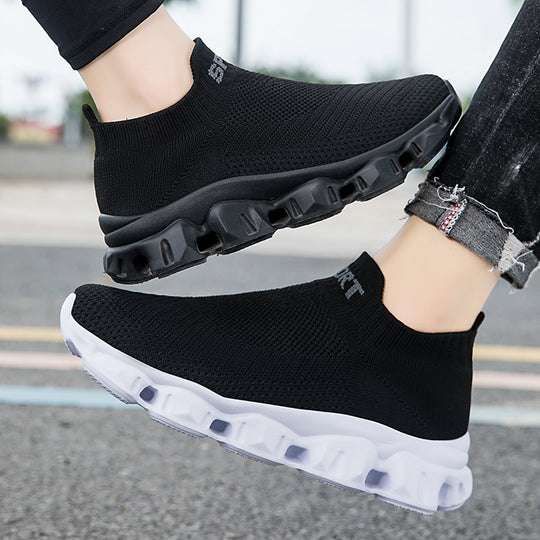 Unisex nan nahtloser Strick-Slip-On mit sockenähnlichem Schaft und skulpturierter Dämpfungssohle EB