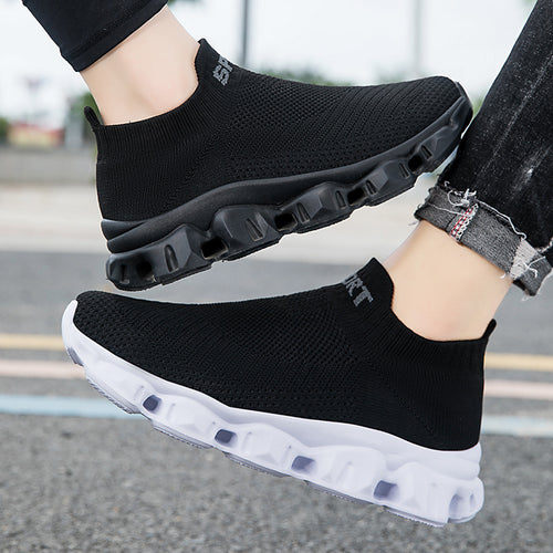 Unisex nan nahtloser Strick-Slip-On mit sockenähnlichem Schaft und skulpturierter Dämpfungssohle EB