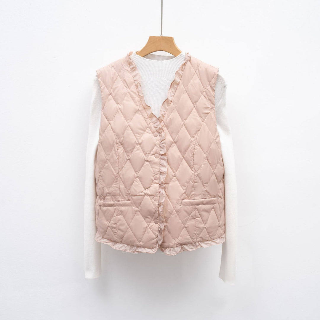 Damen gesteppte Weste mit asymmetrischem Schnitt EB
