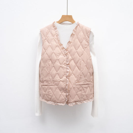 Damen gesteppte Weste mit asymmetrischem Schnitt EB