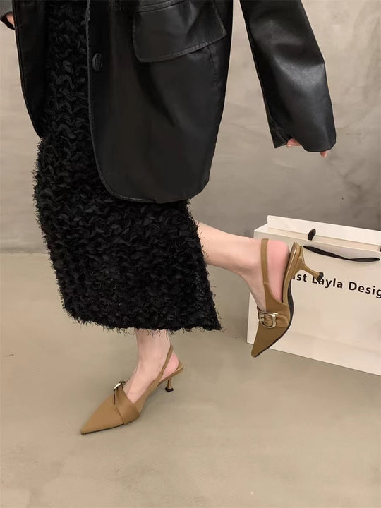 Damen Slingback High Heels mit eleganter Schnalle EB
