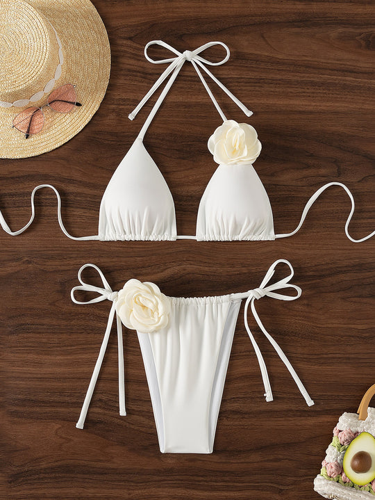 Damen Triangel-Bikini mit eleganten Rüschendetails EB
