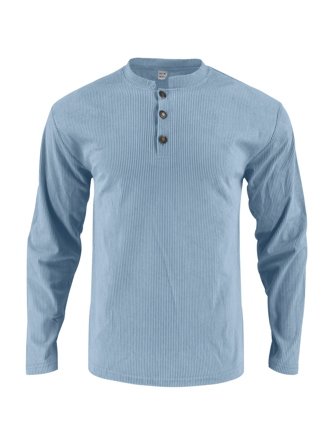 Herren Langarmshirt mit modischer Stehkragen und Knopfleiste EB