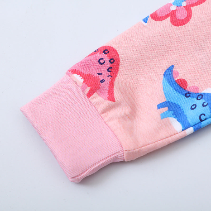 Mädchen Baumwollkleid mit fröhlichen Dinosaurier-Motiven EB