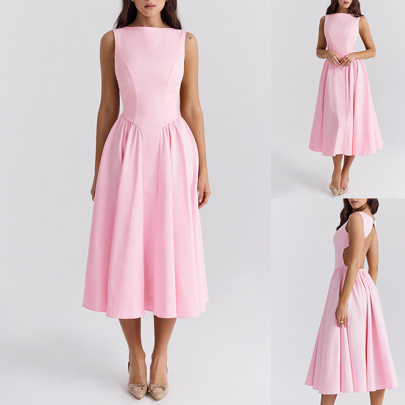 Damen A-Linie Cocktailkleid mit elegantem Taillenkürzel und femininem Schnitt EB
