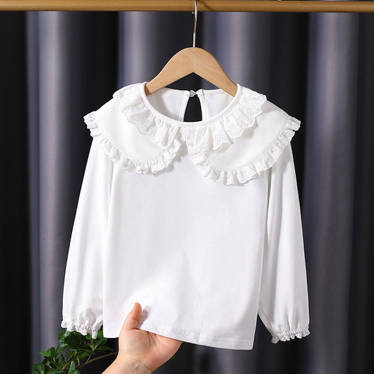 Mädchen Bluse mit romantischem Rüschensaum EB