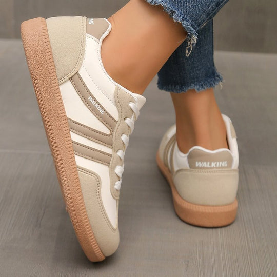 Damen Retro-inspirierte Schnür-Sneaker mit gepolstertem Komfortfußbett EB