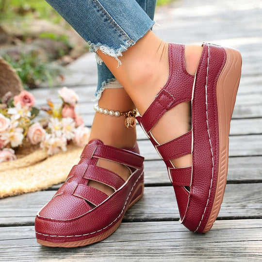 Damen Sportliche und luftige Zehentrenner-Sandalen mit verstellbaren Riemen EB