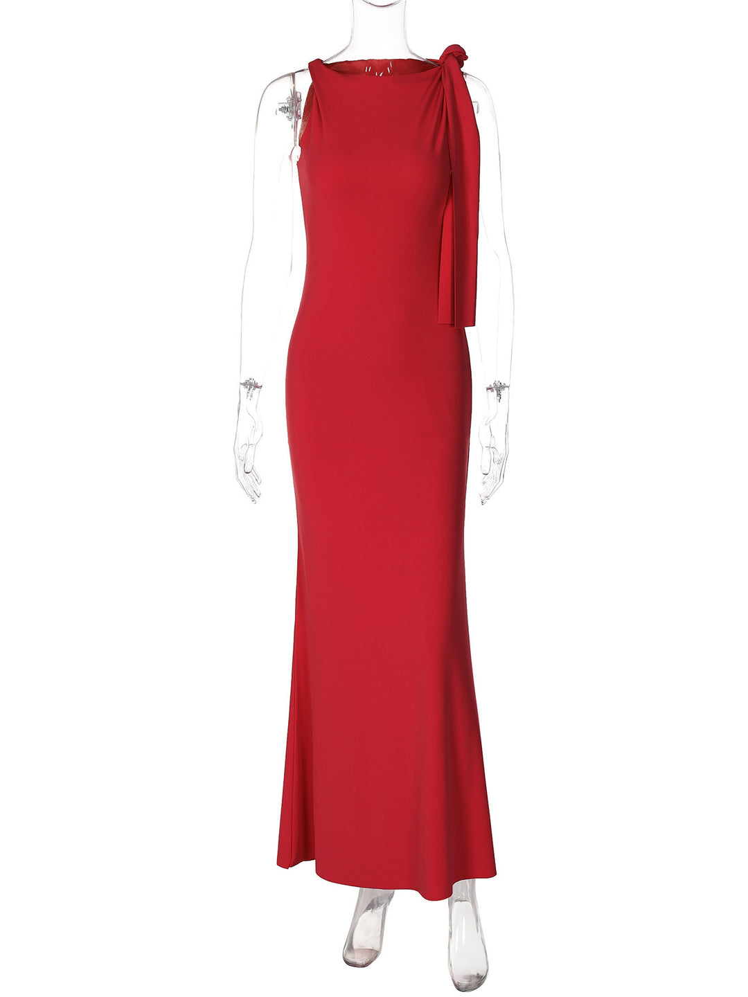 Damen Elegantes Maxikleid mit asymmetrischen Trägerdetails EB