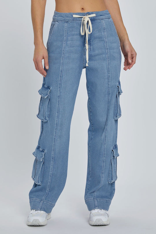 Damen Cargo-Jeans mit lockerer Passform und praktischen Seitentaschen EB
