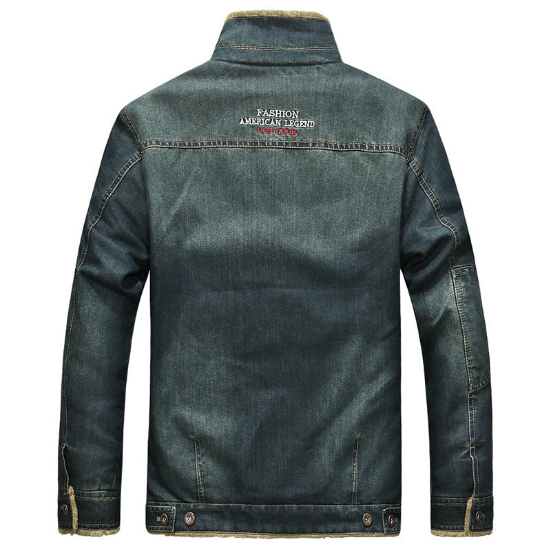 Herren Jeansjacke mit durchgehendem Sherpa‑Futter und klassischem Hemdkragen EB
