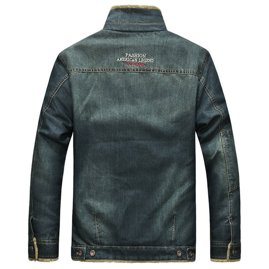 Herren Jeansjacke mit durchgehendem Sherpa‑Futter und klassischem Hemdkragen EB