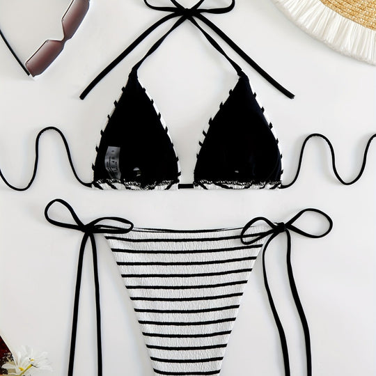 Damen Streifen Bikini Set EB