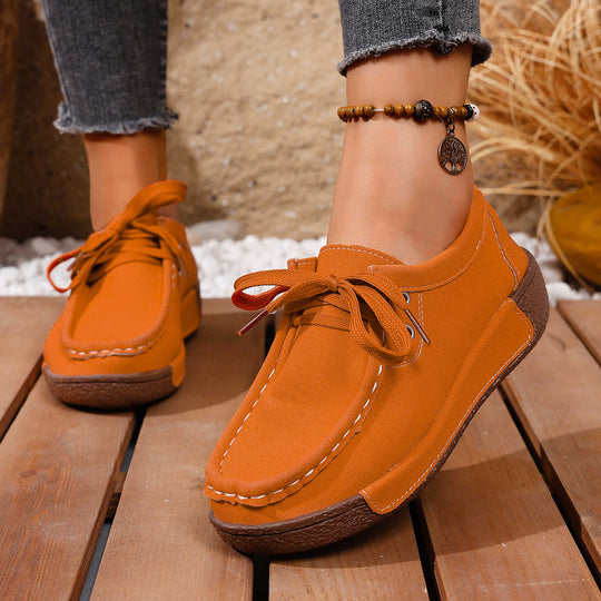 Damen Mokassin-Sneaker mit modernem Schnürdesign und rutschfester Sohle EB