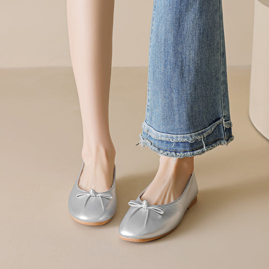 Damen Ballerinas mit elegantem Schleifendetail und komfortablem Fußbett EB