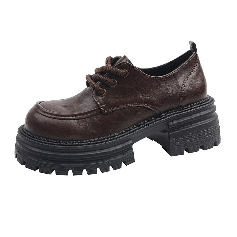 Damen Modische Schnürschuhe mit robustem Plateau-Heel und elegantem Obermaterial EB